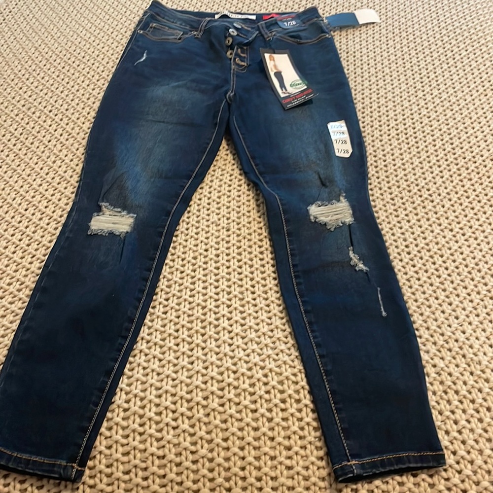 Curvy skinny mid rise jeans
